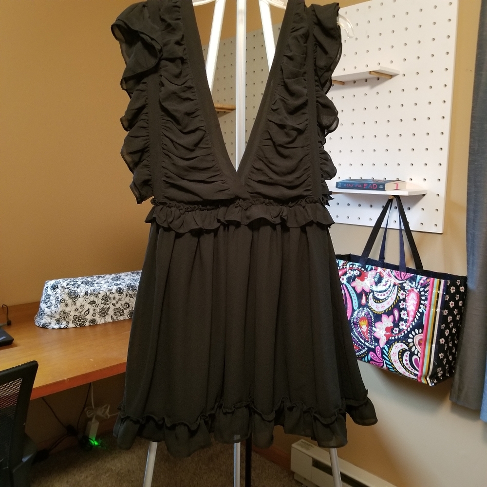 Storia Little Black Ruffle Dress